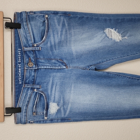 Articles of Society Mid-Rise Distressed Skinny Jeans - Picture 2 of 9